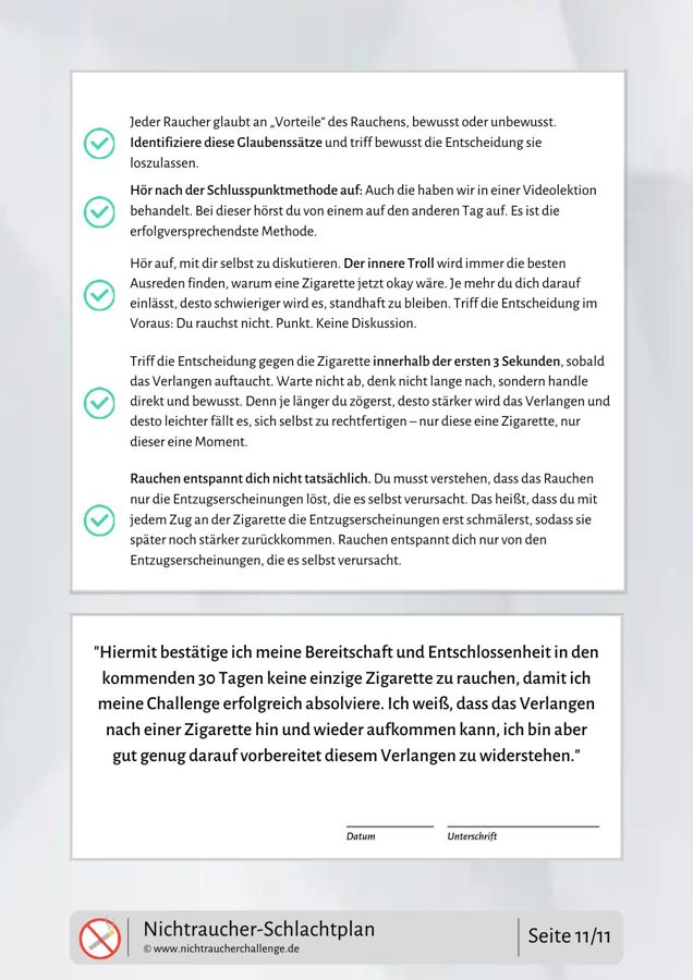 Schlachtplan-Seite: Verpflichtungserklärung