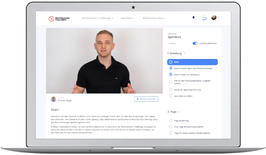 Videotraining im Sportkurs